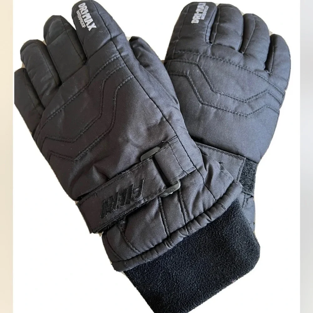 Genuine Fiero Dri-Max Waterproof Juniors Black Padded Winter Snow Gloves Ski L